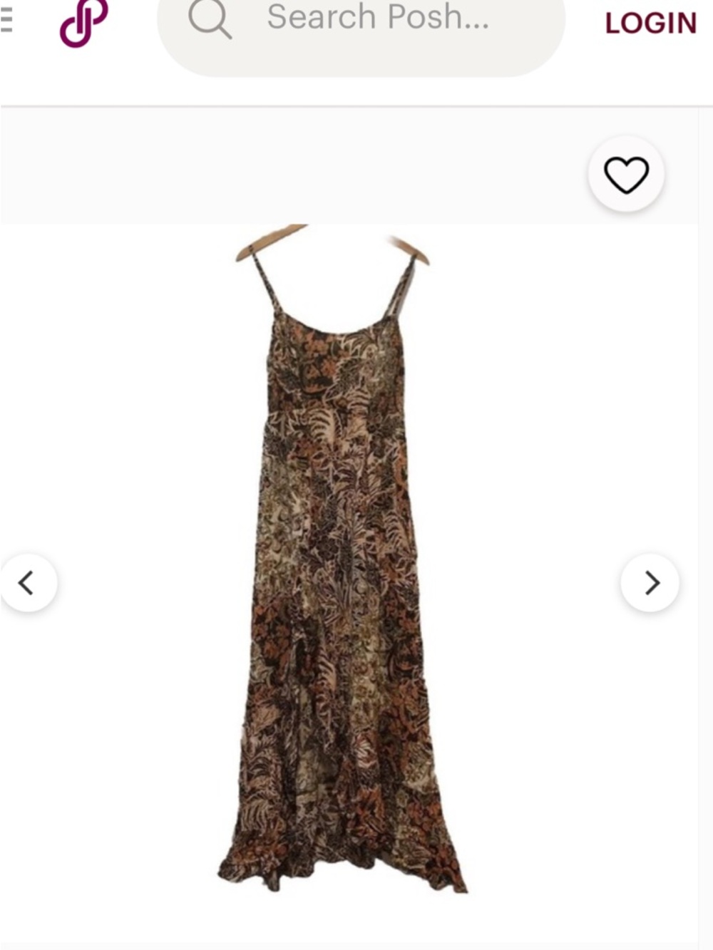 Free People Brown Botanical-Print Spaghetti-Strap Maxi Dress